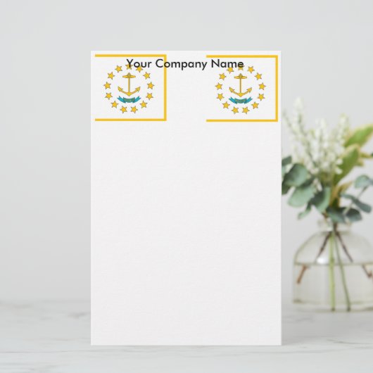 Briefpapier met vlag van Rhode Island (Staand voorkant)