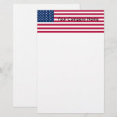 Briefpapier met vlag van Verenigde Staten van Amer (Voorkant / Achterkant)