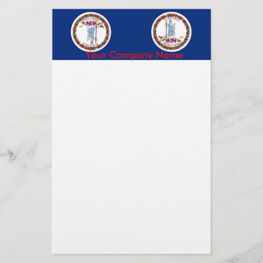 Briefpapier met vlag van Virginia (Voorkant)
