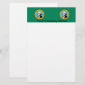 Briefpapier met vlag van Washington (Voorkant / Achterkant)