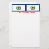 Briefpapier met vlag van West Virginia (Voorkant / Achterkant)