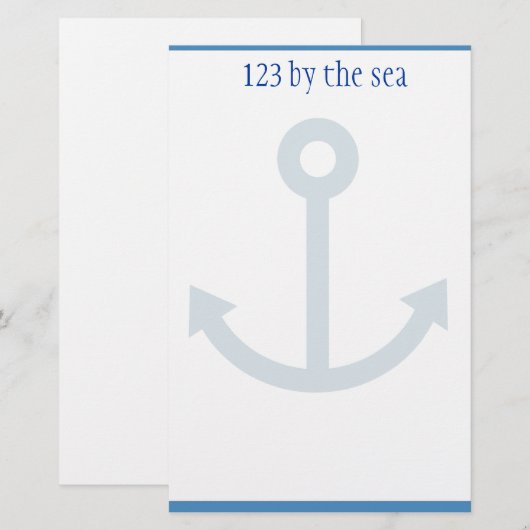 Briefpapier met zeethema (Voorkant / Achterkant)