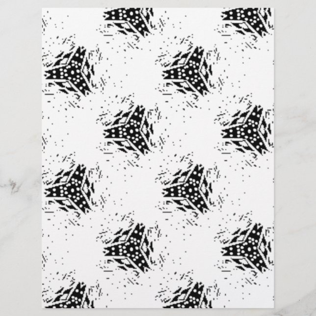 Briefpapier | Modern Geometrisch Zwart Design Briefhoofd (Voorkant)