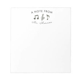 Briefpapier notitieblok muziekleraar