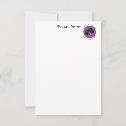 Briefpapier notitiekaart "Forever Mongo" (Achterkant)