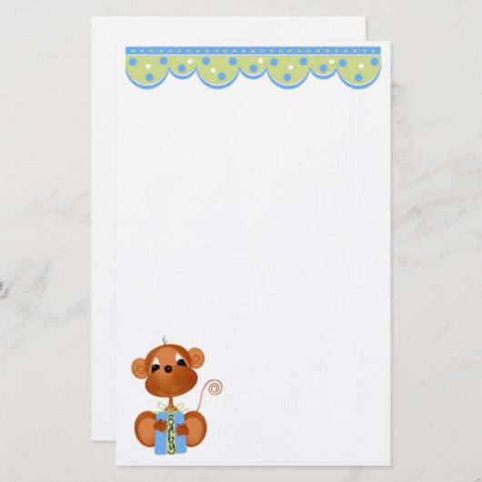 Briefpapier Oerwoud Baby Boy Veel gebruik (Voorkant / Achterkant)