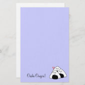 Briefpapier Oishii Onigiri (Lavender) (Voorkant / Achterkant)