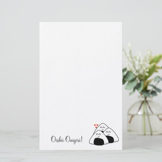Briefpapier Oishii Onigiri (wit) (Staand voorkant)
