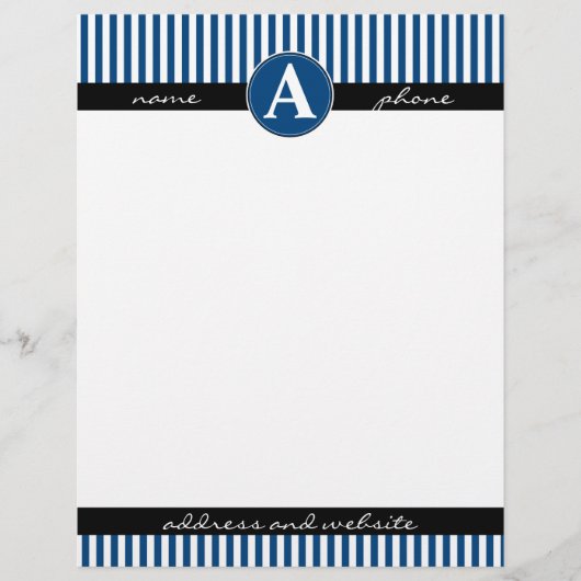 Briefpapier, op maat en met monogram briefhoofd (Voorkant)