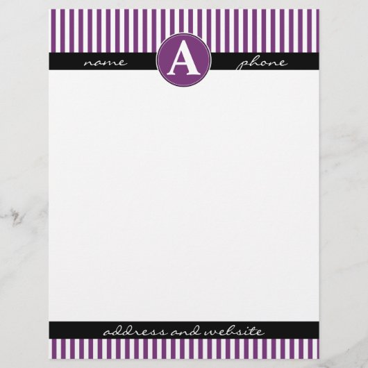Briefpapier, op maat en met monogram persoonlijk briefhoofd (Voorkant)