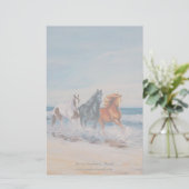 Briefpapier, paarden in het surf briefpapier (Staand voorkant)