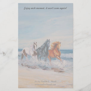 Briefpapier, paarden in het Surf Briefpapier