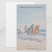 Briefpapier, paarden in het Surf Briefpapier (Voorkant / Achterkant)