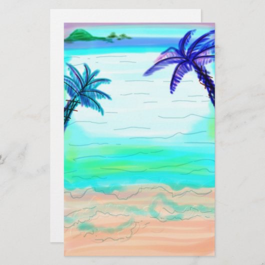 Briefpapier papier voor palmbomen (Voorkant / Achterkant)