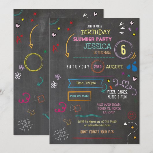 Briefpapier Party Craft Pens Art Chalk Verjaardag Kaart (Voorkant / Achterkant)