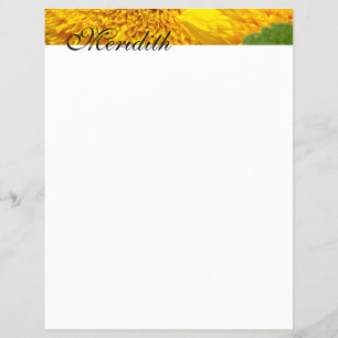 Briefpapier Personaliseer Uw Naam Zonnebloemen Flyer