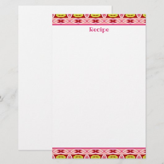 Briefpapier Recept Notitiepapier (Voorkant / Achterkant)