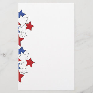 Briefpapier rode, witte en blauwe sterren