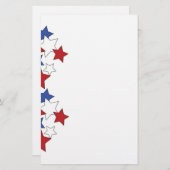Briefpapier rode, witte en blauwe sterren (Voorkant / Achterkant)