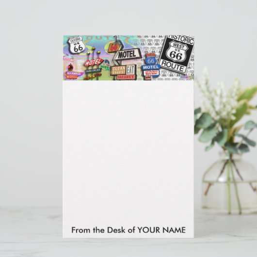 Briefpapier - Route 66 The Moeder Road 18SQ (Staand voorkant)