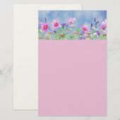 Briefpapier roze en blauwe kartonnen opgemaakte te (Voorkant / Achterkant)