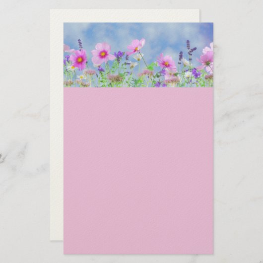 Briefpapier roze en blauwe kartonnen opgemaakte te (Voorkant / Achterkant)