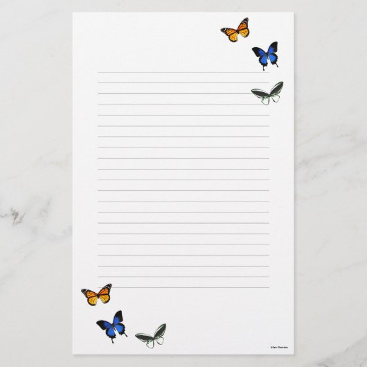 Briefpapier schrijfbenodigdheden voor vlinderpatro (Voorkant)