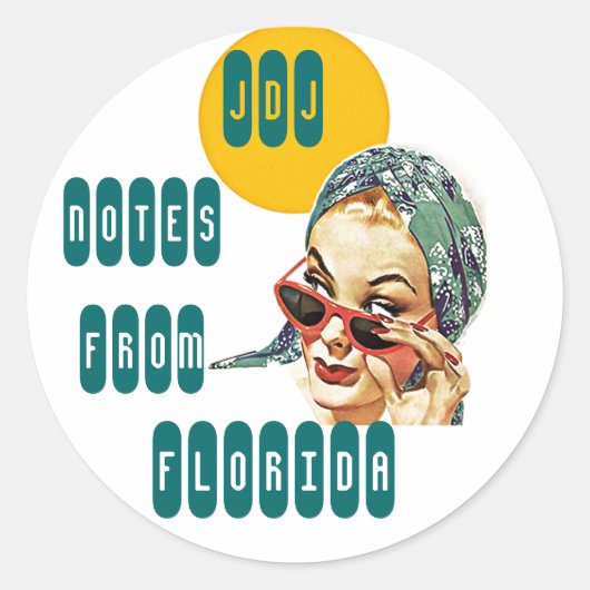 Briefpapier Stickers voor reisnotities Lady Retro (Voorkant)
