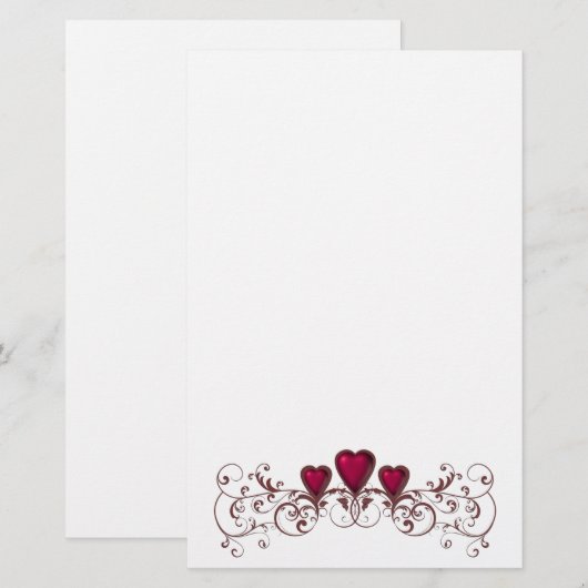 Briefpapier Valentijnen voor bekroonde winnaars (Voorkant / Achterkant)