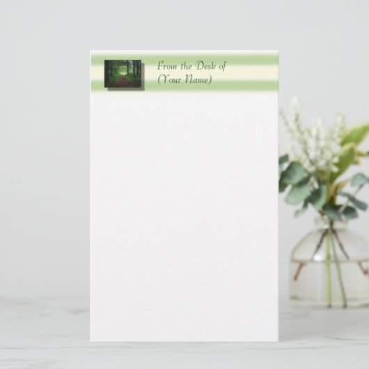 Briefpapier van het bos - van het bureau van (Jouw (Staand voorkant)