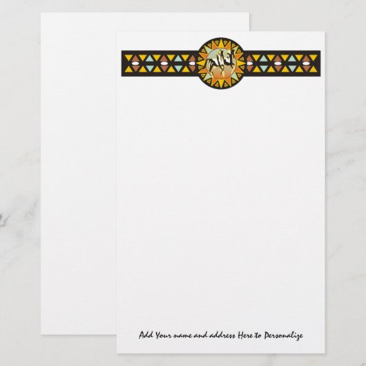 Briefpapier van woestijnsterverf (Voorkant / Achterkant)