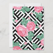 Briefpapier van zwarte en roze Floral Bedankkaart (Achterkant)