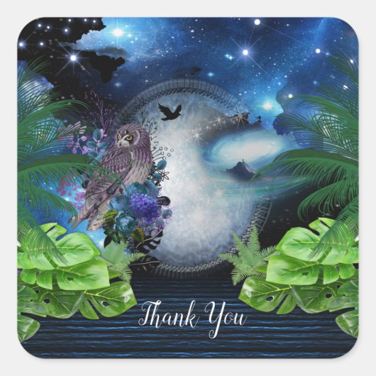 Briefpapier voor buitenruimtetortal vierkante sticker (Voorkant)