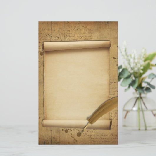 Briefpapier voor inkt en kwill (Staand voorkant)