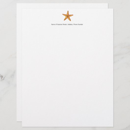 Briefpapier voor vakantieverhuur custom briefhoofd (Voorkant / Achterkant)