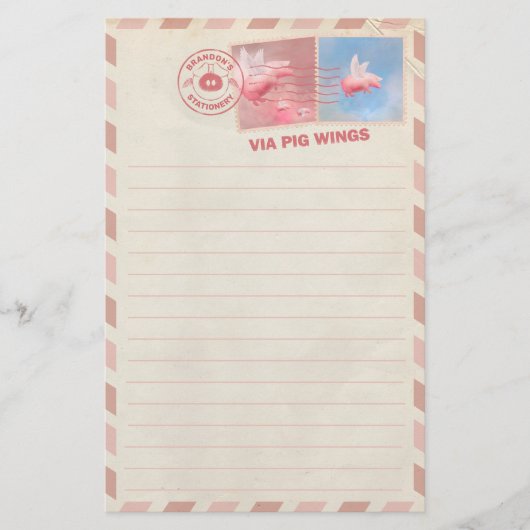 Briefpapier voor vliegende varkens (Voorkant)