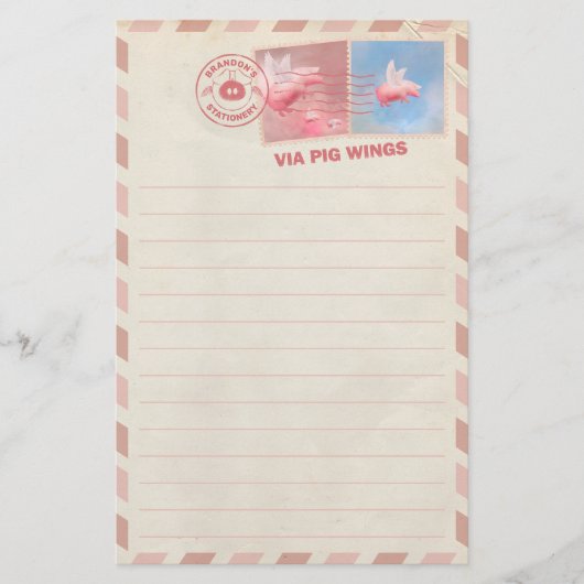 Briefpapier voor vliegende varkens (Voorkant)