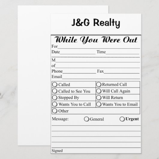 briefpapier voor zakelijke doeleinden (Voorkant / Achterkant)