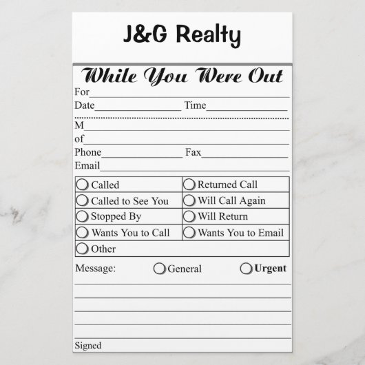 briefpapier voor zakelijke doeleinden (Voorkant)