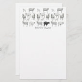 Briefpapier zwarte schapen (Voorkant / Achterkant)