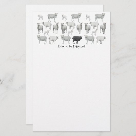 Briefpapier zwarte schapen (Voorkant / Achterkant)