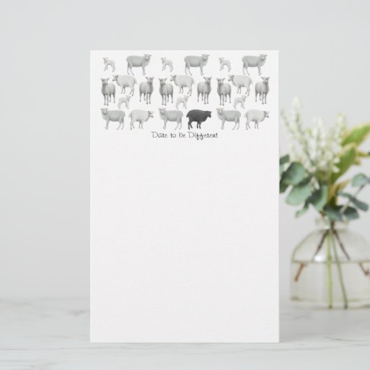 Briefpapier zwarte schapen (Staand voorkant)