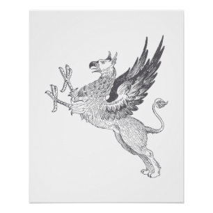  briefpers Griffin Line Art Perfect Poster