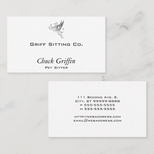  briefpers Griffin Line Art Visitekaartje (Voorkant / Achterkant)