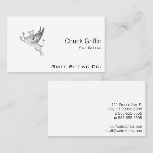  briefpers Griffin Line Art Visitekaartje (Voorkant / Achterkant)