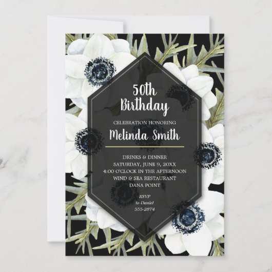 Briefuitvindingen van zwarte en witte flora (Voorkant)