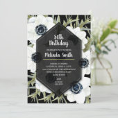 Briefuitvindingen van zwarte en witte flora (Staand voorkant)