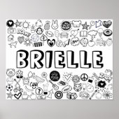 'BRIELLE' Color-it-Yourself-contourontwerp Poster (Voorkant)