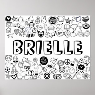 'BRIELLE' Color-it-Yourself-contourontwerp Poster