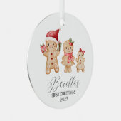 Brielle Persoonlijke Eerste Kerstmis van de Baby Metalen Ornament (Voorkant Rechts)